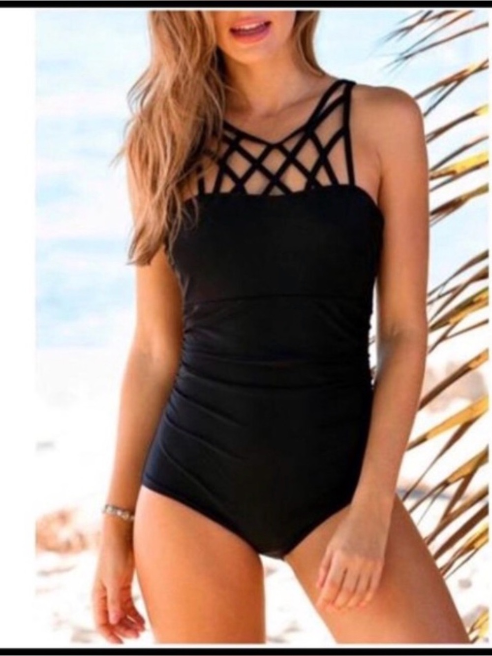 Beautiful Black One Piece Swimsuit Womens XL NWT
